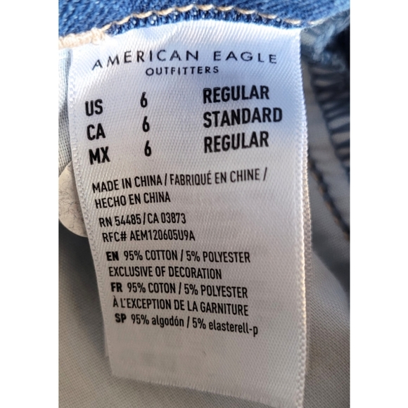 American Eagle Womens Denim Mini Skirt Blue Size 6 Paperbag Waist Buttoned Tie - Picture 10 of 10